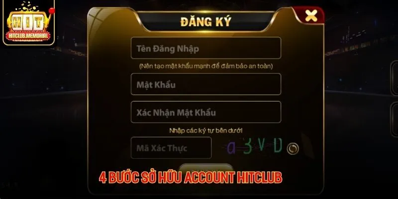 4 bước sở hữu account Hitclub